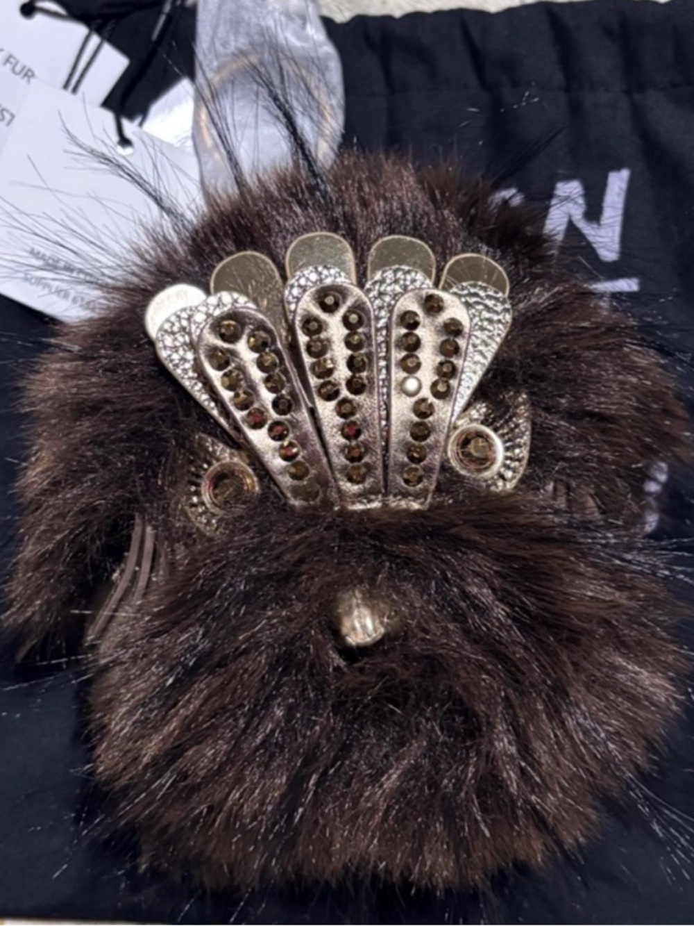 Pom Pom Eagle Bag Charm by Kurt Geiger London